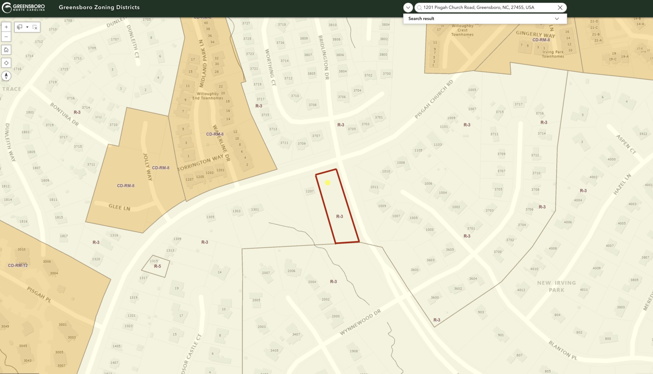 Greensboro Zoning Map