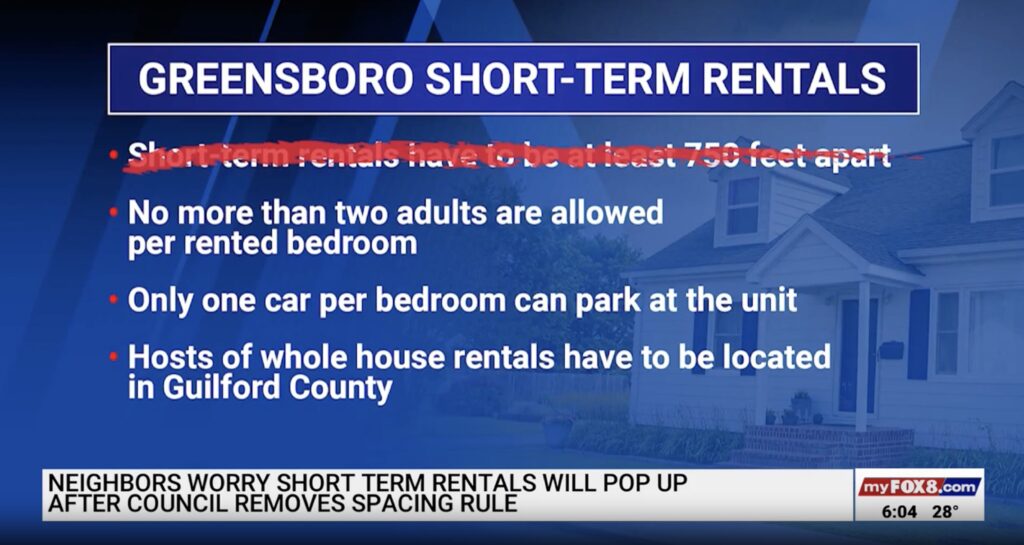 The Greensboro City Council unanimously approved a change for short-term rental regulations as officials voiced concern about potential legal challenges.